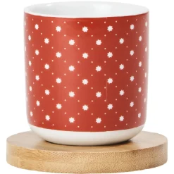 Vaisselle Et Accessoires De Table<Gifi 4 gobelets avec sous tasses en bois rouge et blanc