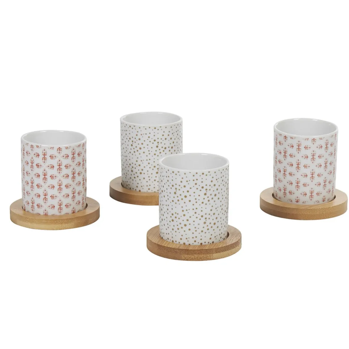 Vaisselle Et Accessoires De Table<Gifi 4 gobelets expresso avec sous tasse bois