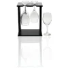 Vaisselle Et Accessoires De Table<Gifi 4 verres à vin avec support en bois noir