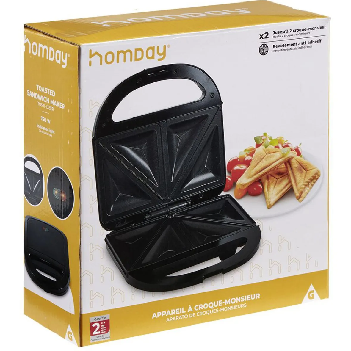 Petit Électroménager<Gifi Appareil à croque monsieur Homday 750W