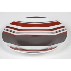 Gifi Assiette à dessert avec rayures| Vaisselle Et Accessoires De Table