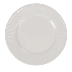 Gifi Assiette à dessert avec rebord embossé ronde plate blanche| Vaisselle Et Accessoires De Table