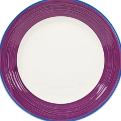 Vaisselle Et Accessoires De Table<Gifi Assiette à dessert blanche à bord violet et bleu