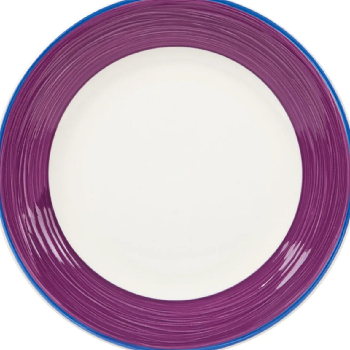Vaisselle Et Accessoires De Table<Gifi Assiette à dessert blanche à bord violet et bleu