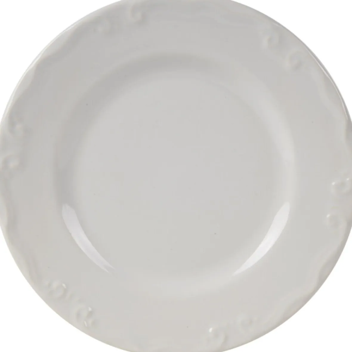 Gifi Assiette à dessert blanche festonnée| Vaisselle Et Accessoires De Table