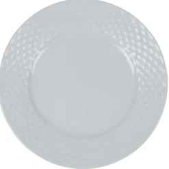 Gifi Assiette à dessert blanche ronde aile damassée| Vaisselle Et Accessoires De Table