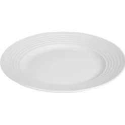Gifi Assiette à dessert blanche bordure à rainures| Vaisselle Et Accessoires De Table