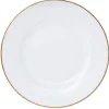 Gifi Assiette à dessert blanche contour doré| Vaisselle Et Accessoires De Table