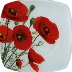 Gifi Assiette à dessert design coquelicot| Vaisselle Et Accessoires De Table