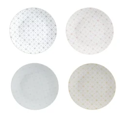 Gifi Assiette à dessert design géométrique dépareillé x4| Vaisselle Et Accessoires De Table