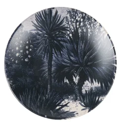 Vaisselle Et Accessoires De Table<Gifi Assiette à dessert en faïence imprimé palmiers noir gris