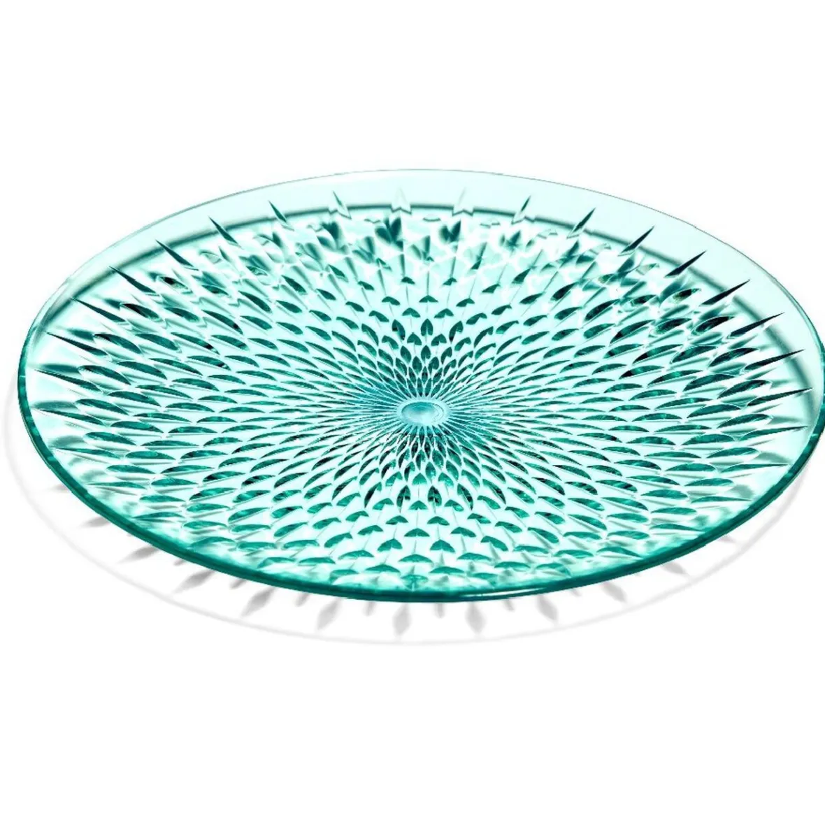 Gifi Assiette à dessert en plastique bleu effet martelé| Vaisselle Et Accessoires De Table