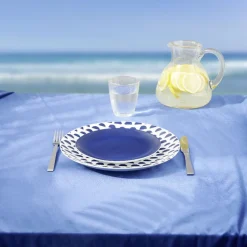 Gifi Assiette à dessert en porcelaine décor bleu Ø 19 cm| Vaisselle Et Accessoires De Table