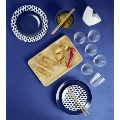 Gifi Assiette à dessert en porcelaine décor bleu Ø 19 cm| Vaisselle Et Accessoires De Table
