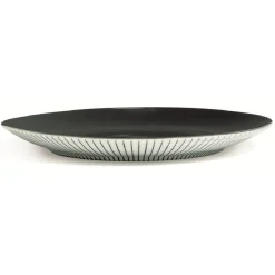Gifi Assiette à dessert en porcelaine décor rayures soleil| Vaisselle Et Accessoires De Table