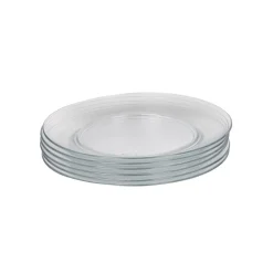 Gifi Assiette à dessert en verre transparent x6| Vaisselle Et Accessoires De Table