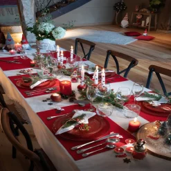 Gifi Assiette à dessert en verre strié rouge| Vaisselle Et Accessoires De Table
