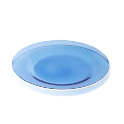 Vaisselle Et Accessoires De Table<Gifi Assiette à dessert en verre bleu bord blanc Ø20cm