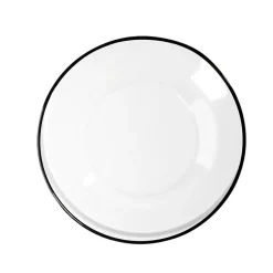 Vaisselle Et Accessoires De Table<Gifi Assiette à dessert en verre transparent bord noir Ø20cm