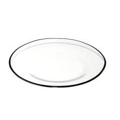 Vaisselle Et Accessoires De Table<Gifi Assiette à dessert en verre transparent bord noir Ø20cm
