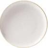 Gifi Assiette à dessert faïence gris avec liseré crème| Vaisselle Et Accessoires De Table