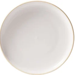 Gifi Assiette à dessert faïence gris avec liseré crème| Vaisselle Et Accessoires De Table