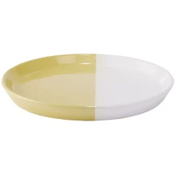 Gifi Assiette à dessert faïence blanc et beige Ø19cm| Vaisselle Et Accessoires De Table