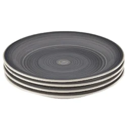 Gifi Assiette à dessert gris effet spirale x4| Vaisselle Et Accessoires De Table