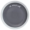 Gifi Assiette à dessert grise contour blanc inscription Le marché| Vaisselle Et Accessoires De Table