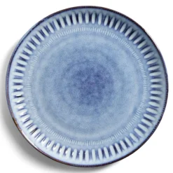 Gifi Assiette à dessert grès bleu Ø22cm| Vaisselle Et Accessoires De Table