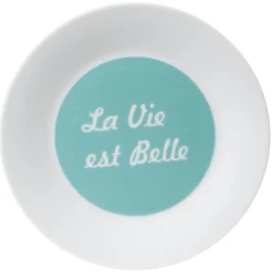 Gifi Assiette à dessert "La vie est belle"| Vaisselle Et Accessoires De Table