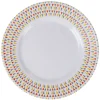 Gifi Assiette à dessert Luminarc ronde triangles rose gris jaune| Vaisselle Et Accessoires De Table