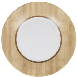 Gifi Assiette à dessert Luminarc blanc motif bois Nordic| Vaisselle Et Accessoires De Table