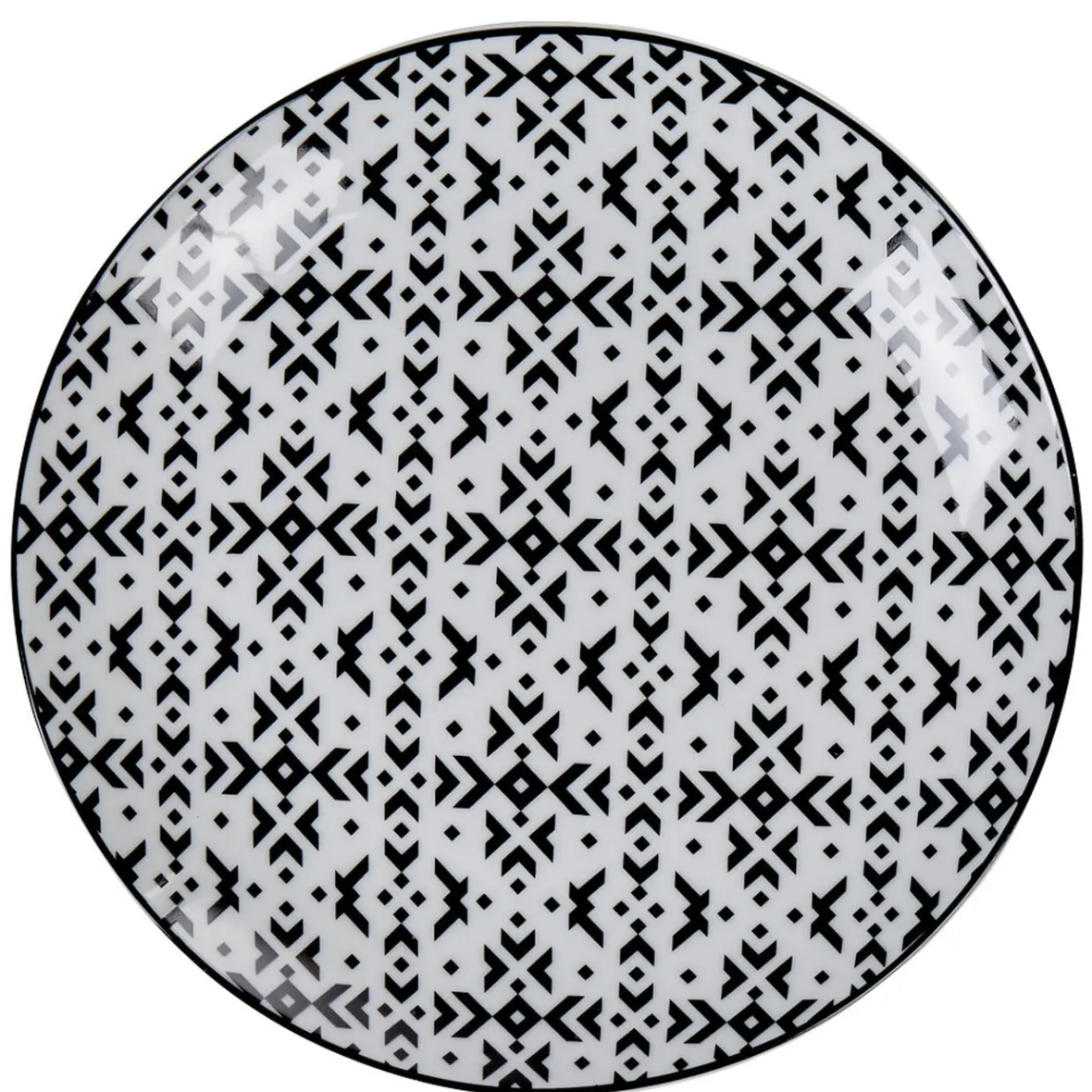 Vaisselle Et Accessoires De Table<Gifi Assiette à dessert motif berbère noir et blanc