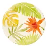 Gifi Assiette à dessert motif feuilles tropicales| Vaisselle Et Accessoires De Table