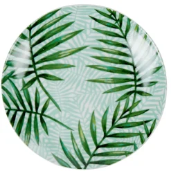 Gifi Assiette à dessert motif feuillage vert| Vaisselle Et Accessoires De Table