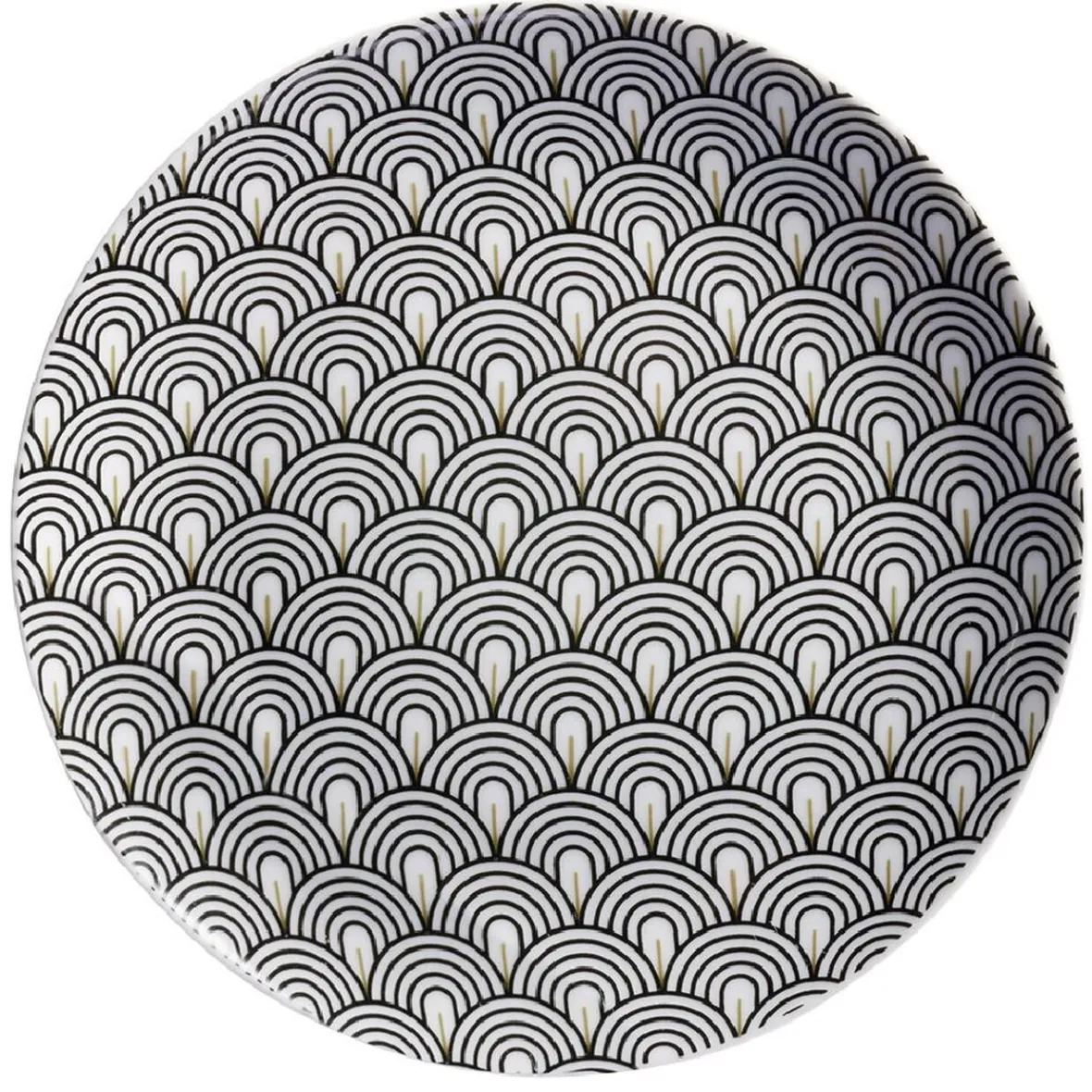 Gifi Assiette à dessert motif vague japonaise gris| Vaisselle Et Accessoires De Table
