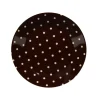 Gifi Assiette à dessert porcelaine chocolat pois ivoire| Vaisselle Et Accessoires De Table