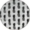 Gifi Assiette à dessert porcelaine blanche style tropical ananas| Vaisselle Et Accessoires De Table