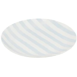 Gifi Assiette à dessert porcelaine rayure bicolore Ø16cm| Vaisselle Et Accessoires De Table