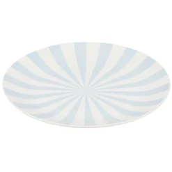 Gifi Assiette à dessert porcelaine rayure bicolore Ø16cm| Vaisselle Et Accessoires De Table