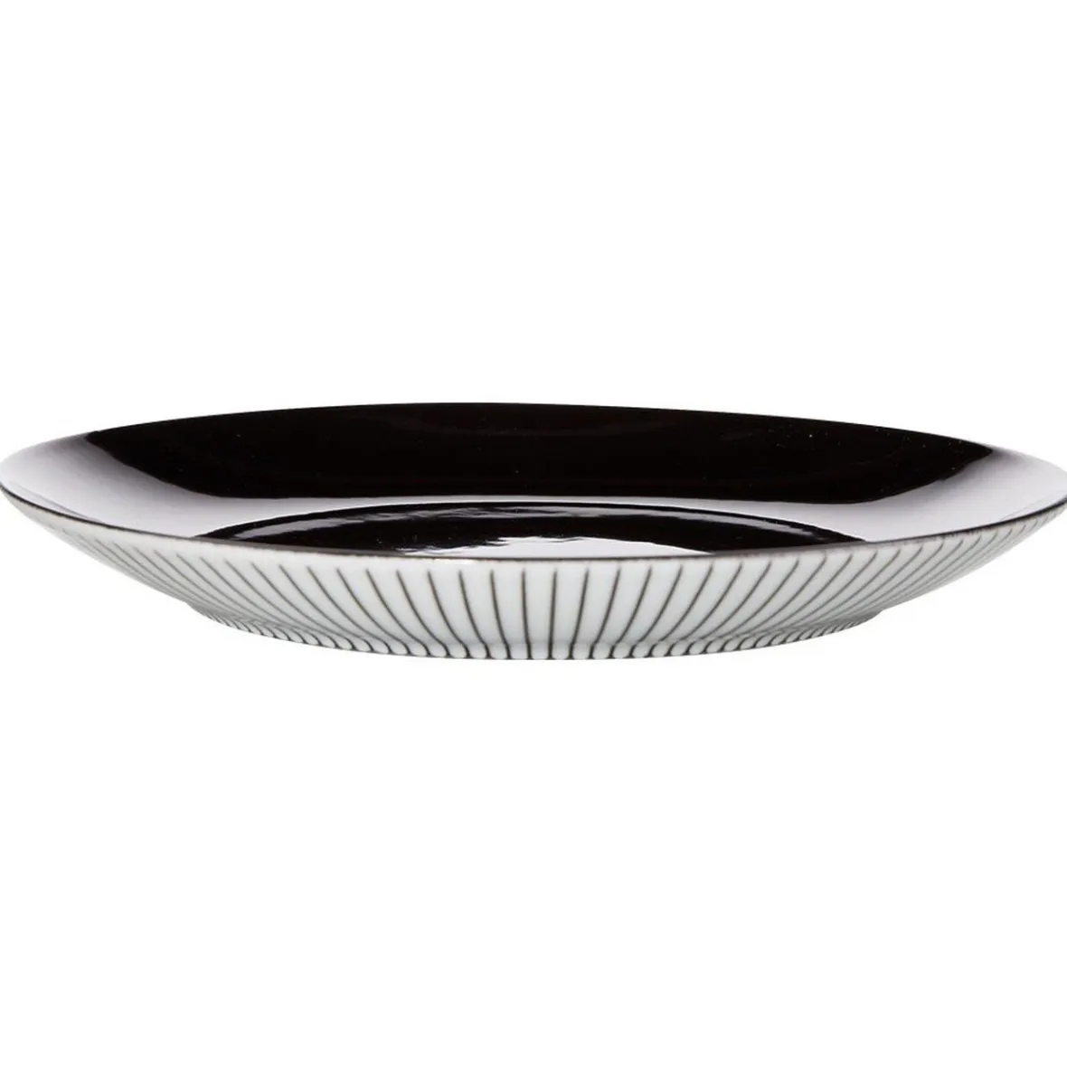 Gifi Assiette à dessert rayure noire et blanche| Vaisselle Et Accessoires De Table
