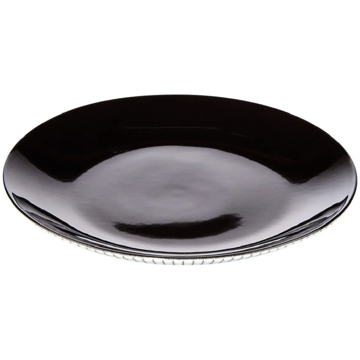 Gifi Assiette à dessert rayure noire et blanche| Vaisselle Et Accessoires De Table