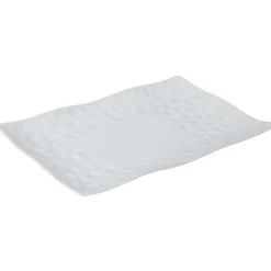Vaisselle Et Accessoires De Table<Gifi Assiette à dessert rectangle rebord ondulé martelé porcelaine blanc