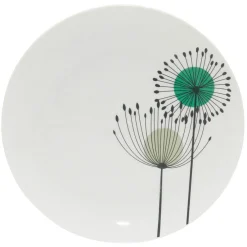 Gifi Assiette à dessert ronde aigrette pissenlit blanche| Vaisselle Et Accessoires De Table