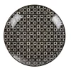 Gifi Assiette à dessert ronde blanche motif losange noir Etna| Vaisselle Et Accessoires De Table