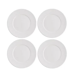Gifi Assiette à dessert ronde embossée blanche x4| Vaisselle Et Accessoires De Table