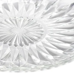 Gifi Assiette à dessert ronde fleur géométrique verre transparent| Vaisselle Et Accessoires De Table