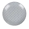 Gifi Assiette à dessert ronde motif géométrique prisme blanc et bleu| Vaisselle Et Accessoires De Table