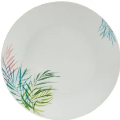 Gifi Assiette à dessert ronde porcelaine feuillage multicolore| Vaisselle Et Accessoires De Table